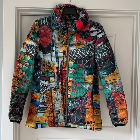 Simply Art by Dolcezza NWT artsy light quilted paffer jacket size S. - Picture 3 of 14